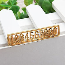 Load image into Gallery viewer, Acxico 1Pcs Mini House Miniature 1:12 Scale Set of Gold Colour Door Numbers 0-9
