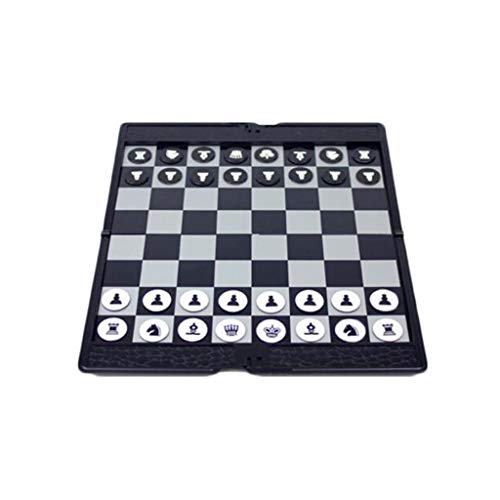 VREF Chess Set Portable Folding Chess Magnetic Travel Chess Board Checkers Entertainment Game Travel Chess Board Game