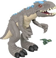 Fisher-Price Imaginext Jurassic World Indominus Rex Dinosaur Toy with Thrashing Action and Raptor Dinosaur for Preschool Pretend Play