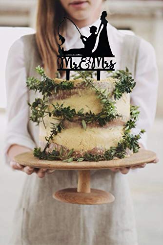 YzYbuaego Black Fishing Wedding Cake Topper, Mr & Mrs Wedding Cake Top –  ToysCentral - Europe