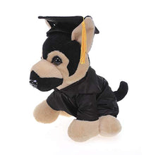 Load image into Gallery viewer, Plushland German Shephard Plush Stuffed Animal Toys for Graduation Day, Personalized Text, Name or Your School Logo on Gown, Best for Any Grad School Kids 12 Inches(Black Cap and Gown)

