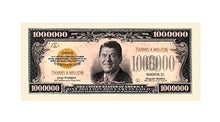 Load image into Gallery viewer, Set of 50 - Thanks A Million Dollar Bill Ronald Reagan

