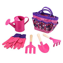 Load image into Gallery viewer, STOBOK Garden Tools Set Outdoor Gardening Toy with Carrying Bag Portable Small Planting Tool Kit Gift for Kids Children (Pink)
