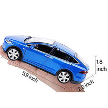 Load image into Gallery viewer, Toy Car Model x, Pull Back Car Toys Alloy Vehicles with Lights and Sound 1:32 Scale Model Car (Blue)
