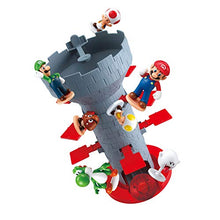 Load image into Gallery viewer, Epoch Games Super Mario Blow Up! Shaky Tower Balancing Game, Tabletop Skill and Action Game with Collectible Action Figures
