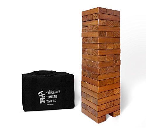 Giant Tumbling Timbers Stained and Finished Set with Durable Carrying Case