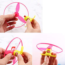 Load image into Gallery viewer, BESPORTBLE Flying Disc with Launcher, 10Pcs Sky Spin Flying Aerial Disc Launcher and 30 Pull String Flying Saucers - Flying UFO Toys Early Childhood Development 5 Years and Up
