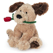 Load image into Gallery viewer, GUND Deangelo Valentine&#39;s Day Dog Holding Red Rose Stuffed Animal Plush

