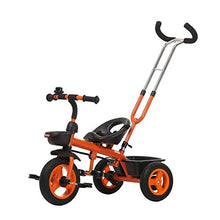 Load image into Gallery viewer, Tricycle,4 in 1 Childrens |Folding Tricycle |for 6 Months to 5 Years Foldable| 3 Wheel Push Trikes|Orange |White|Red|Green|76X45X95CM (Color : Orange)
