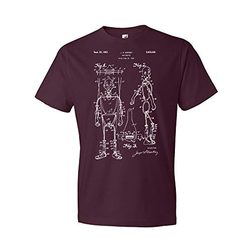 Marionette Puppet T-Shirt, Toy Collector Gift, Puppeteer Gift, Puppet T Shirt Maroon (XL)