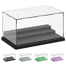 Load image into Gallery viewer, AELS 3-Level Acrylic Display Case, Dustproof Showcase for Collection Bricks Blocks Toys Models Minifigures Building, Clear, Removable, Black
