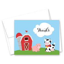 Load image into Gallery viewer, MyExpression.com 50 Cnt Fun Farm Animals Baby Thank You Cards
