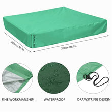 Load image into Gallery viewer, Sandbox Cover, Square Dustproof Protection Beach Sandbox Canopy Square Protective Cover Pool Cover for Garden Backyard(Green 200 x 200 x 20cm)
