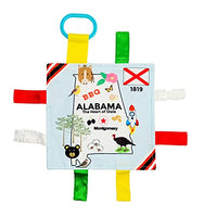 Alabama Bama Baby Tag Crinkle Me Stroller Toy Lovey for Tummy Time, Sensory Play, Traveling and Photography