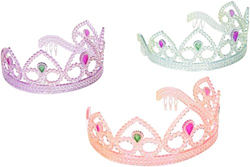 Colorful Princess Party Tiaras, Assorted Colors by SmallToys - Unit of 12