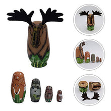 Load image into Gallery viewer, PRETYZOOM 5pcs Christmas Russian Nesting Dolls Cute Reindeer Matryoshka Wood Stacking Nested Wooden Toy Sets for Kids Xmas Party Decoration
