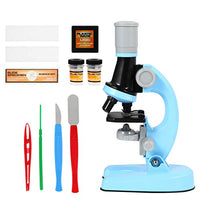 Biological Microscope Blue Microscope for Students Kids Magnification Biological Educational Microscope Children Science Teaching Toy Accessories Microscope Accessories