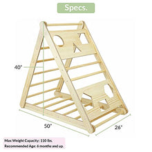 Load image into Gallery viewer, Extra-Large Wooden Triangle Climber with Reversible Climbing Ramp/Slide, Multifunctional 3-Way Climbing Triangle for Kids Toddlers Indoor Play Activity Structure, CPSA Certified
