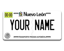 Load image into Gallery viewer, BRGiftShop Personalized Custom Name Mexico Nuevo Leon 6x12 inches Vehicle Car License Plate

