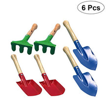 Load image into Gallery viewer, BESPORTBLE Kids Garden Tool Set, Gardening Tools for Kids, Kids Garden Tools with Rake,Shovel and Trowel Made of Metal and Wooden Handle as Kids Gardening Gifts 6PCS
