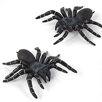 BURTINAR 2 PCS Realistic Spider Figures, Giant Toy Spider Animal Model, Halloween Prank Props Party Decorations, Can Also Be Used for Doys, Gifts for Girl Education and Learning (Big Black Spider)