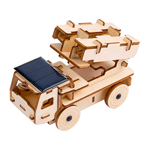 Allessimo - Solar 3D Solar Puzzle - Military Truck Model Kit (64pcs), Powered DIY Assembly for Adults Kids, Ages 6+