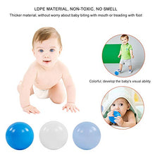 Load image into Gallery viewer, Jadpes Ocean Ball, 100pcs 3 Colors LDPE Baby Toy Ocean Ball Multicolor 5.5cm Plastic Pit Ball withReusable and Durable Mesh Storage Bag for Kids
