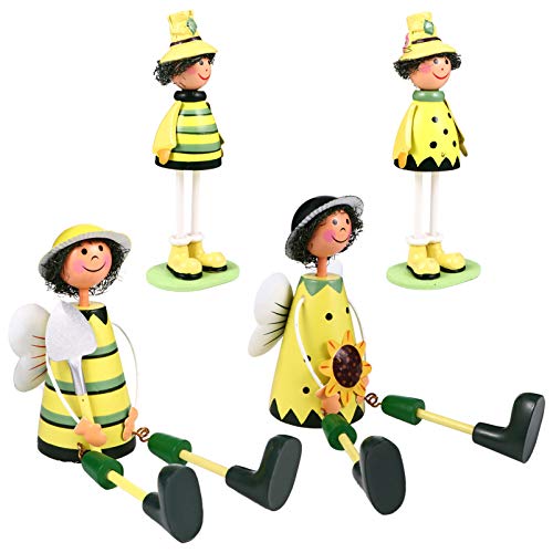 PRETYZOOM 4 Pcs Wooden Puppet Toy Wooden Couple Puppet Doll Wooden Figures Hanging Pull String Puppet Toys for Kids Xmas Gift