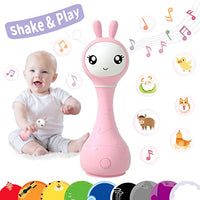 Alilo Bunny Smarty Musical Light-Up Rattle, Encourage Developmental Milestones Baby Toys 0-24 Months Infants Newborn (Smarty Bunny, Pink)