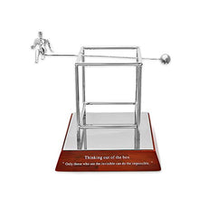 Load image into Gallery viewer, Executive Gift Shoppe - Thinking Out of The Box Stress Relief Desktop Model - Silver Ball and Figurine Seesaw Executive Desk Toy
