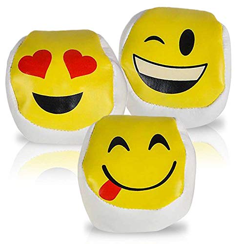 ArtCreativity Emoticon Juggling Balls for Beginners, Set of 3, Durable Juggle Balls in Assorted Emoticon Designs, Soft Easy Juggle Balls for Kids