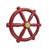 Denpetec Amusement Park Game Children Pirate Ships Wheel Jungle Gym Outdoor Fun Kids Toy,Backyard Playset Or Swingset Playground Accessories(Red)
