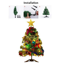 Load image into Gallery viewer, Napoo Best Pre Lit Mini Artificial Christmas Tree Miniature Tabletop Centerpieces 12 Inch, Christmas Tree Ornaments Set, Tree Topper, Pinecones, Baubles, Candy Canes, etc (2 Sets)
