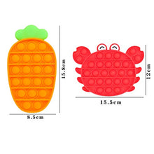Load image into Gallery viewer, ONEST 2 Pieces Silicone Push Pops Bubbles Fidget Sensory Toy Funny Pops Fidget Toy Autism Special Needs Stress Reliever Toy (Crab and Carrot Style)
