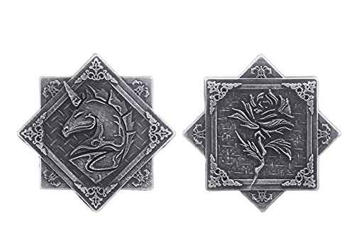 Brokkr & Eitri Fantasy Coin | Cthulhu Lovecraft Mythos Necronomicon Horror Demon Vintage Metal (Silver)