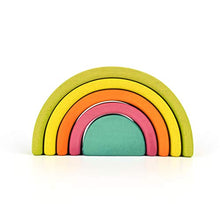 Load image into Gallery viewer, Stacking Rainbow 5pcs Stacking toys for toddlers 3-5 Montessori toys Rainbow stacker toy Stacking Blocks Learning toys Eco toys Handmade toys
