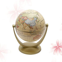 EXCEART World Globe with Stand Mini Antique Earth Globe Educational World Map Globe for Kid Students Gifts