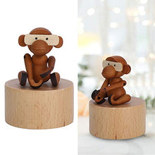 Load image into Gallery viewer, TOPINCN Wooden Clockwork Music Boxes Cute Animal Birthday Accessories for Children Kid(Gibbon)

