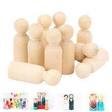 Load image into Gallery viewer, 10PCS Wooden Peg Doll Unfinished Wooden People Bodies Angel Dolls Unfinished Family Peg Dolls Wooden People Figures for DIY Arts Craft(Male)
