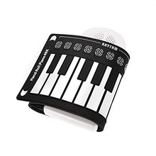 Load image into Gallery viewer, 49 Keys Roll Up Piano Keyboard Lightweight Portable Electric Hand Roll Keyboard Piano Musical Gift with Built-in Speaker and 3.5mm Output Jack for Beginners Kids Children(White)
