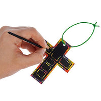 West Coast Paracord Magic Color Scratch Cross Ornaments  Supplies for 24 Cross Projects  No Glue Required  Great for Easter and Family Activities