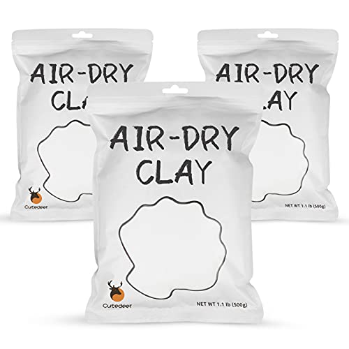 Air Dry Clay - White, 3.3lb Soft Foam Modeling Magic Clay , Ultra Light Clay DIY Creative Molding Clay for Preschool Education Arts & Crafts(3.3lb - 3 Pack, White)