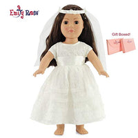 Emily Rose 18 Inch Doll Bridal Gown | Doll 18 First Communion Dress / Doll 18 Wedding Dress | Fits 1