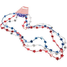 Load image into Gallery viewer, DollarItemDirect Patriotic Flat Star Beads, Sold by 5 Packs
