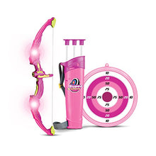 Load image into Gallery viewer, SainSmart Jr. Kids Bow &amp; Arrow Toy, Princess Basic Archery Set Outdoor Hunting Game with 3 Suction Cup Arrows, Target &amp; Quiver, Pink
