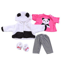 Reborn Baby Girl Doll Clothes 22 inch Panda Outfit for 20-23 Reborns Newborn Baby Girl Doll Matching Clothing 4 Pieces Set