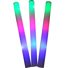 Load image into Gallery viewer, 50 Pack of 18 Multi Color Foam Baton LED Light Sticks - Multicolor Color Changing Rally Foam 3 Model Flashing
