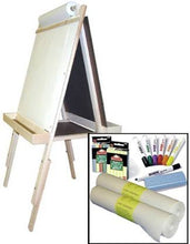 Load image into Gallery viewer, &quot;Beka Adjustable Double-Sided Easel-and-Supplies Combo #2, Marker Board and Chalkboard Surfaces, Top Paper Holder, Wood Trays&quot;
