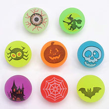 Load image into Gallery viewer, FUNNISM 48PCS Glow in The Dark Halloween Bouncing Balls,8 Halloween Theme Designs Halloween Party Supplies,Classroom Prizes,School Game,Goodie Bag Filler,Trick or Treat Halloween Party Favors/Gift/Toy
