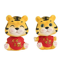 Load image into Gallery viewer, TOYANDONA 2pcs Bobblehead Tiger Figure Dancing Shaking Head Toys Animal Swinging Car Dashboard Decoration for Home Kitchen Office Decor Rearview Mirror 7X5X4CM
